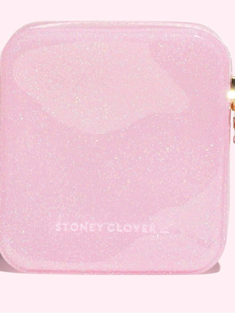 Stoney Clover Lane Pink Glitter Cosmetic Case mini case flamingo